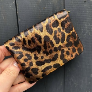 Leather Purse - Metallic Bronze Leopard